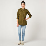Kochjacke für Damen langarm | Langarm Kochjacke für Damen olive