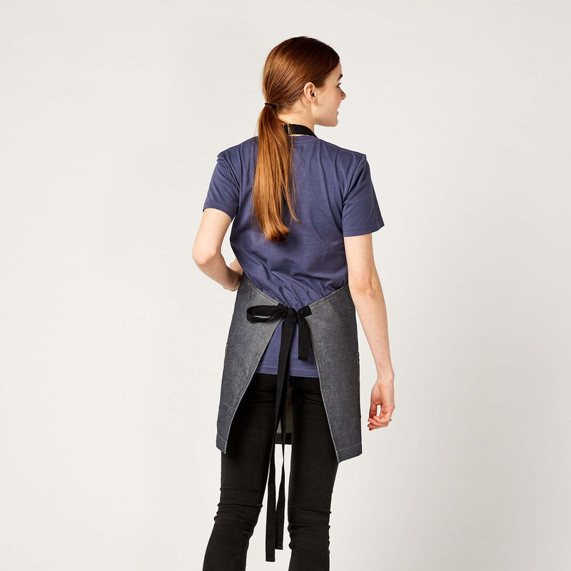 Kurze Latzschürze Denim