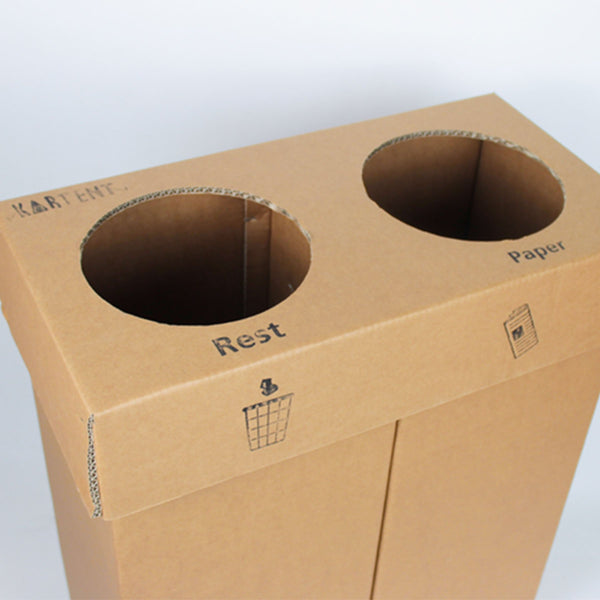 Zweiteiliger Mülleimer aus Pappe | Zweiteiliger Mülleimer aus recycelter Pappe
