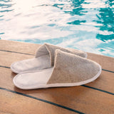 Nachhaltige Hotelslipper aus Leinen | Hotelslipper aus Leinen mit rutschfester Sohle