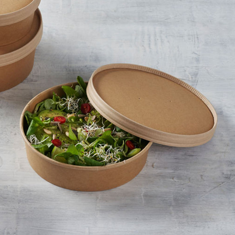 Karton Take Away Box rund | Sichere Verpackung für Salat & warme Gerichte.