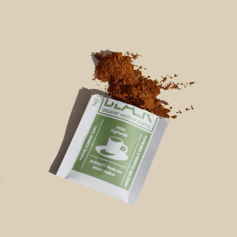 Instant Kaffee in Bio-Qualität Sachet offen